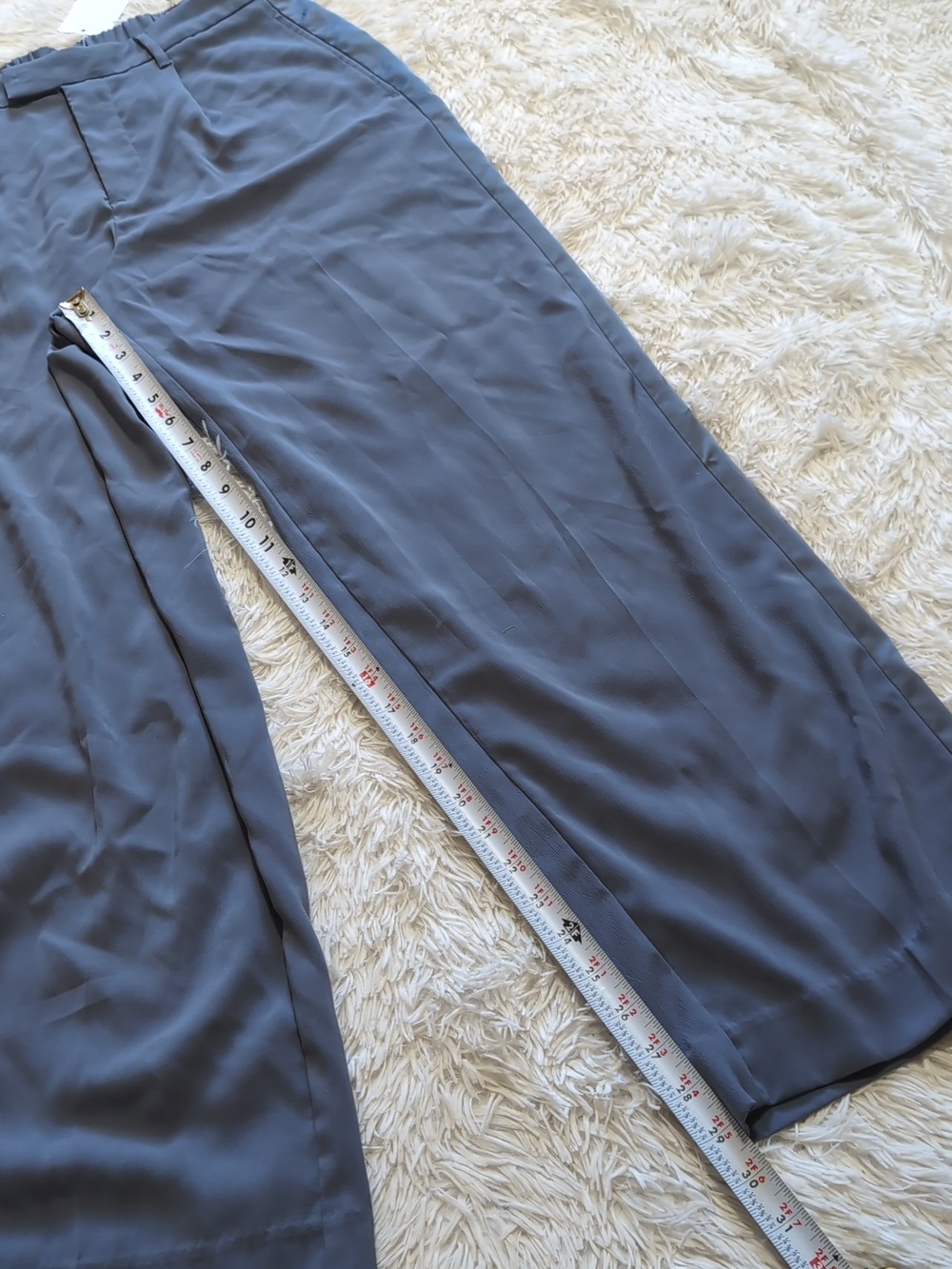 NWT A New Day Blue-Grey Wide Leg Satin Tuxedo Stripe High Rise Pants Size 8 - Picture 11 of 11